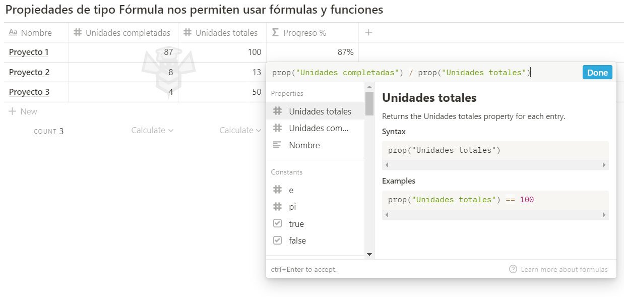 Notion Formulas y Funciones