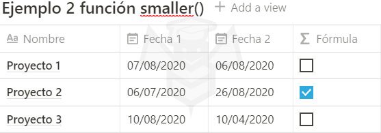 Notion funcion smaller()
