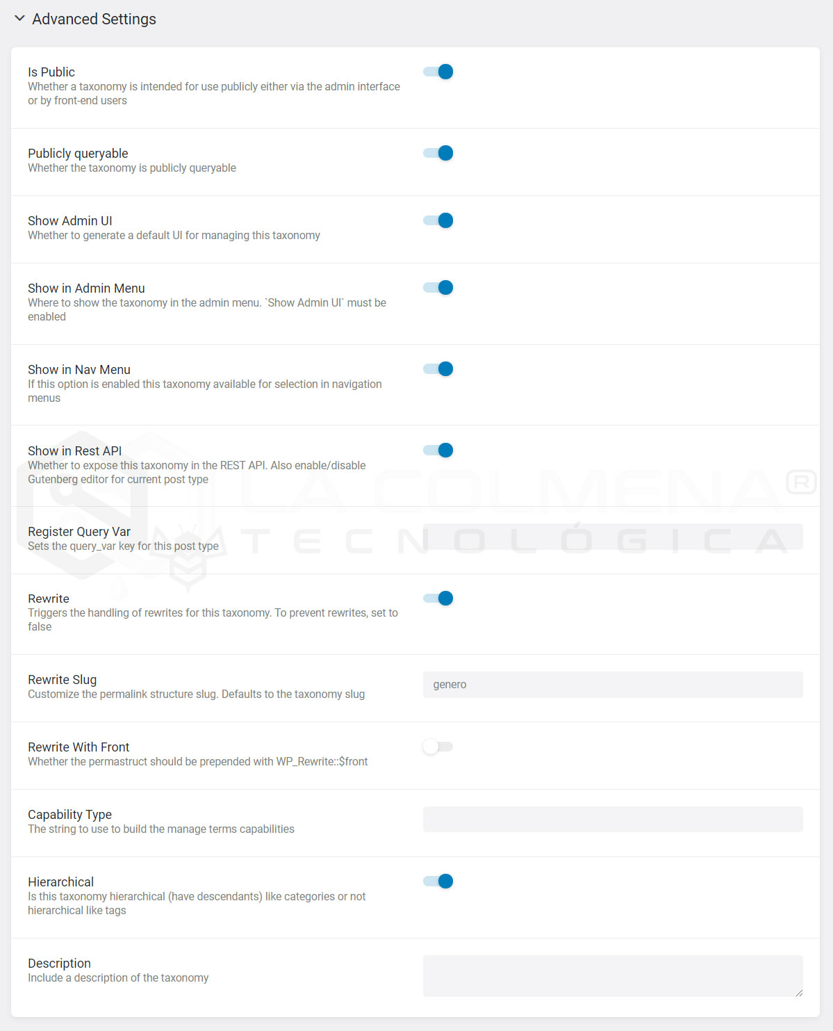 Configuración avanzada de los Post Type de JetPlugins
