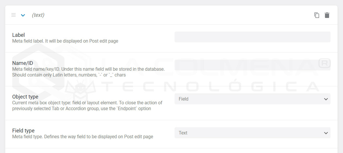 Configuración de un metacampo de Post Type de JetEngine