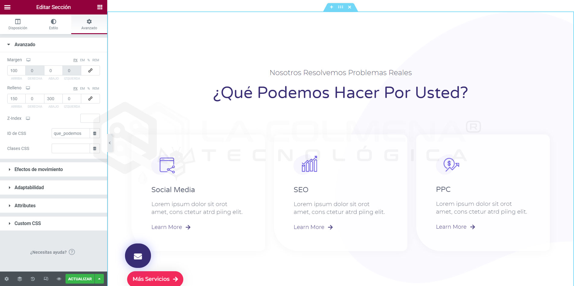 Enlaces ancla en Elementor para navegar dentro de la misma página en WordPress