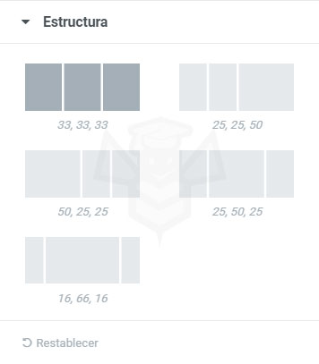 Estructura de una sección de elementor