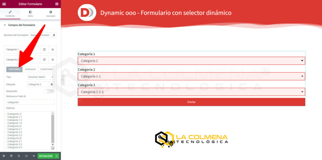 Selectores en cascada para formularios dinámicos con dynamic.ooo