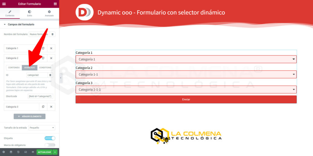 Selectores en cascada para formularios dinámicos con dynamic.ooo