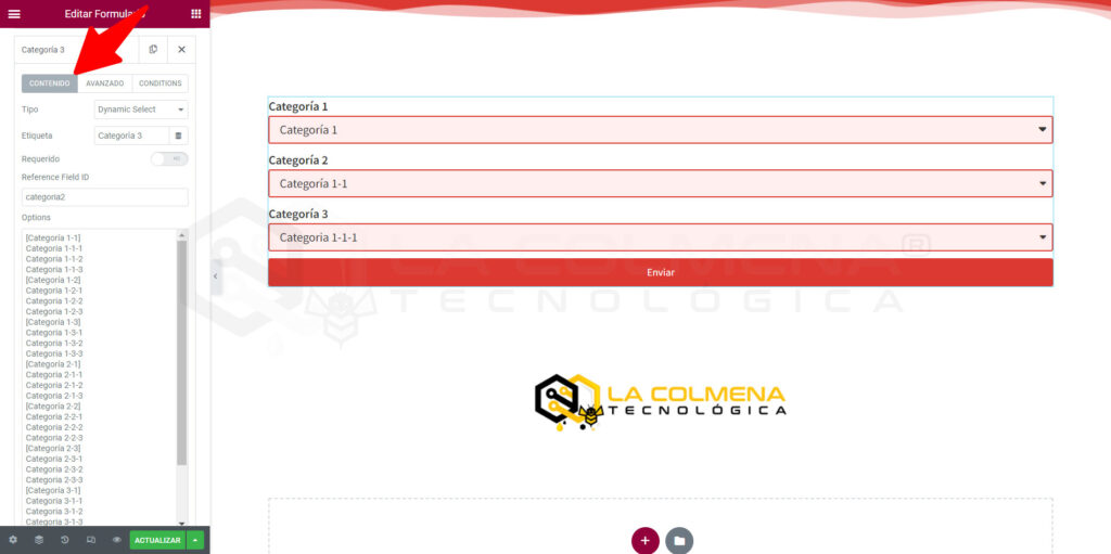 Selectores en cascada para formularios dinámicos con dynamic.ooo
