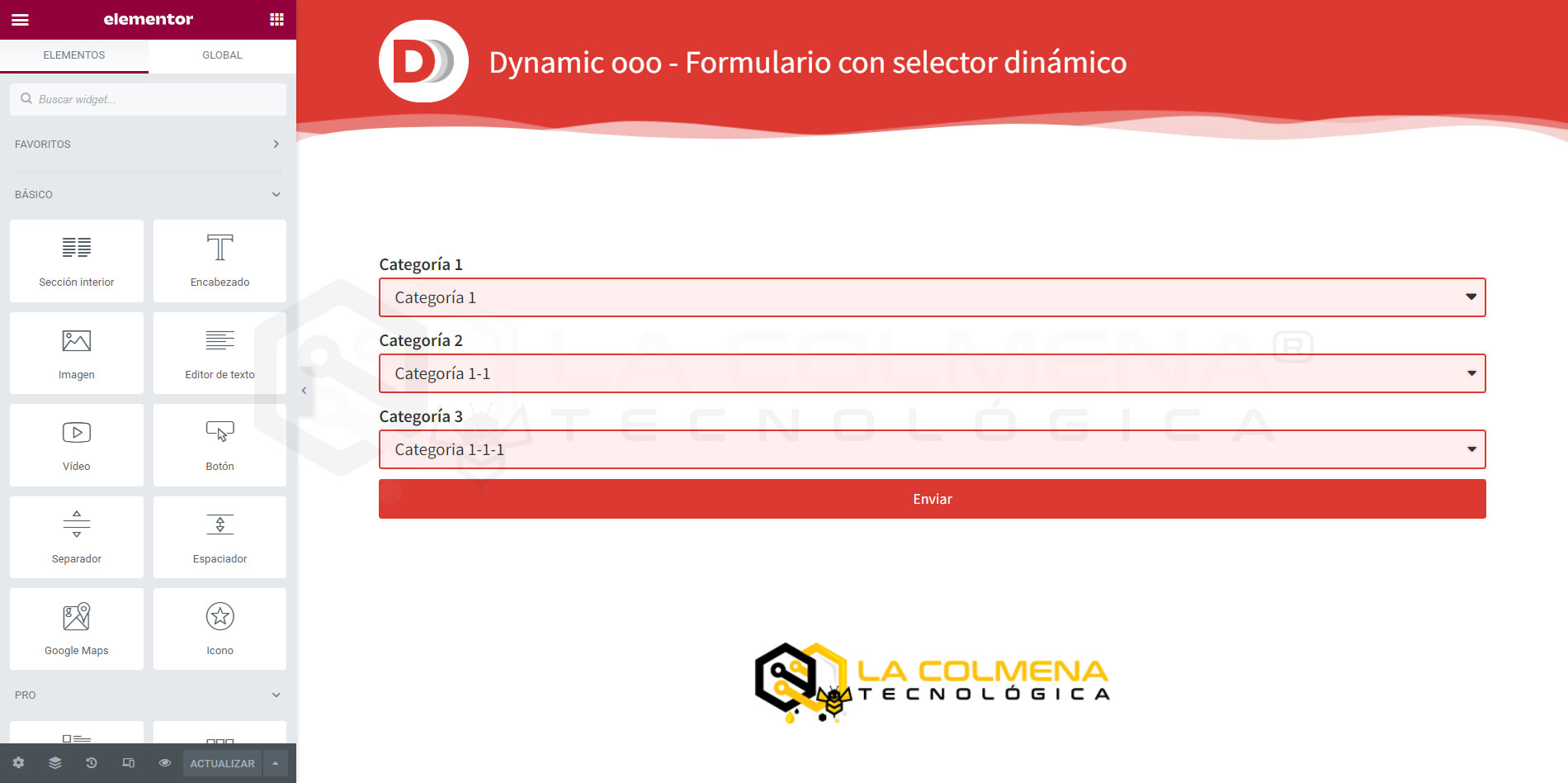 Selectores en cascada para formularios dinámicos con dynamic.ooo