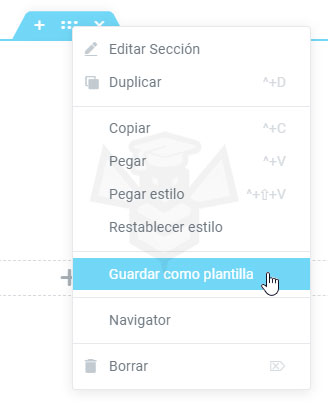 Guardar sección como plantilla