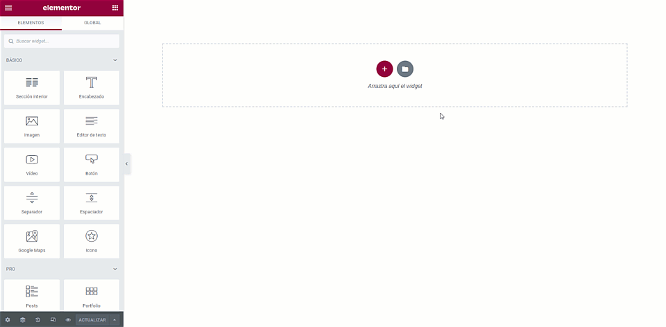 Insertar plantilla de sección desde la biblioteca