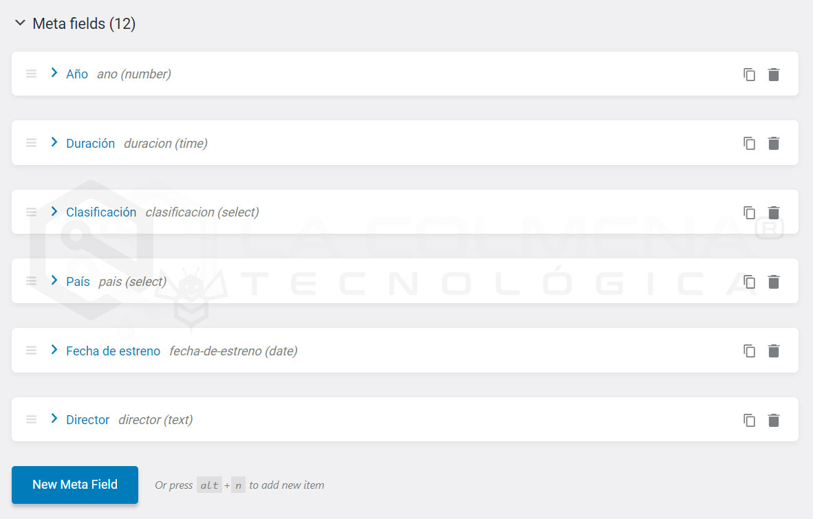 Metacampos de Post Type con JetEngine