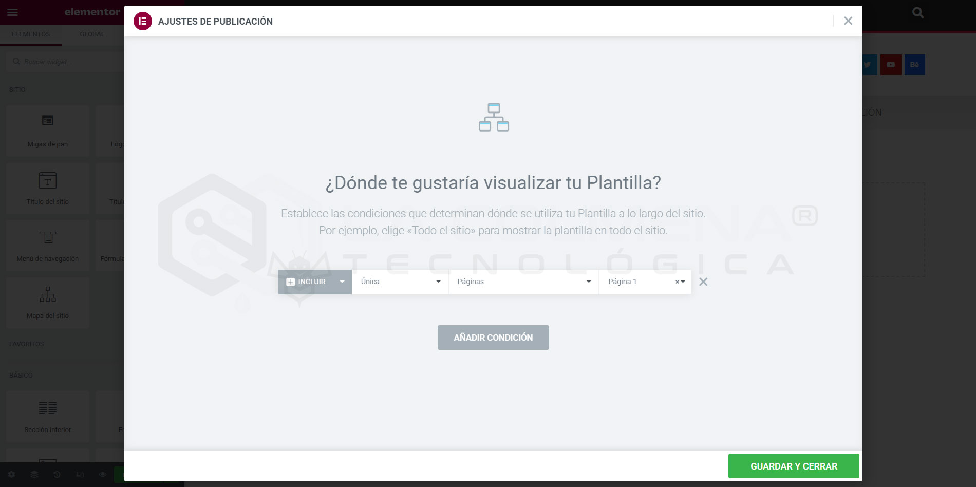 Plantilla de Cabecera y Pie de página en Elementor